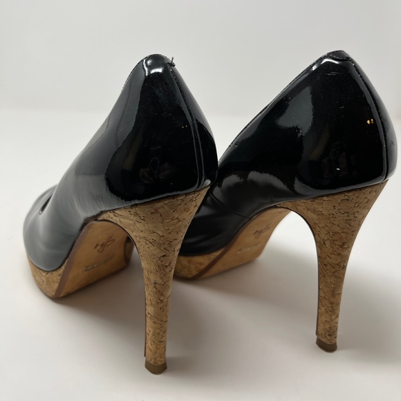 Cole Haan Black Platform Peep Toe Heels Size 7.5 - Picture 4 of 9